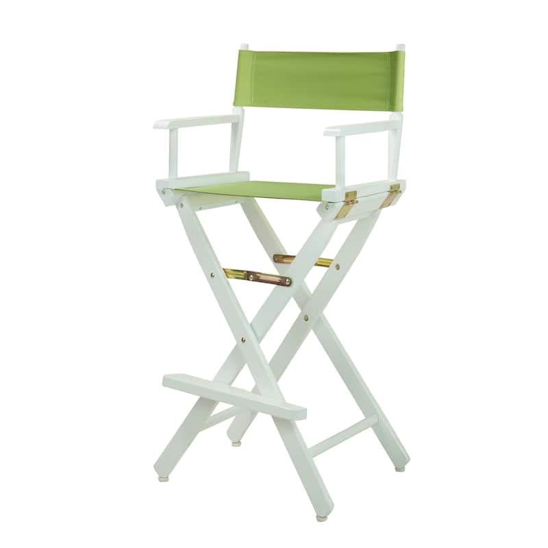 White Frame 30-inch Director's Chair - Lime