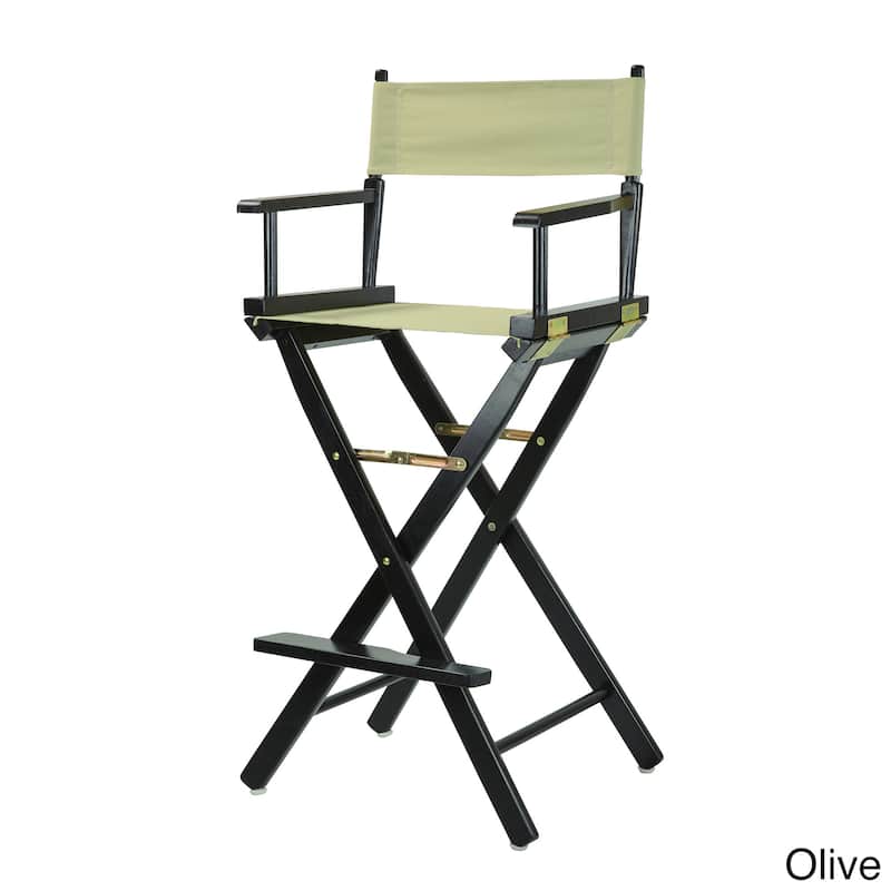 Black Frame 30-inch Director's Chair - Olive