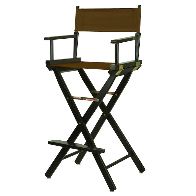 Black Frame 30-inch Director's Chair - Brown