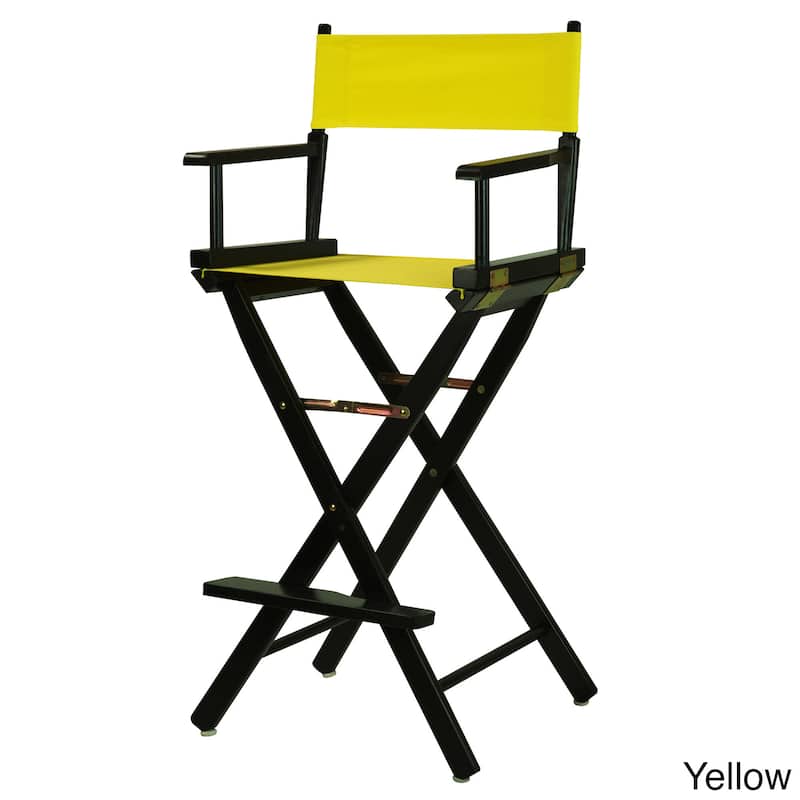 Black Frame 30-inch Director's Chair - Yellow