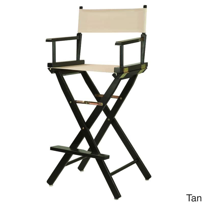 Black Frame 30-inch Director's Chair - Tan