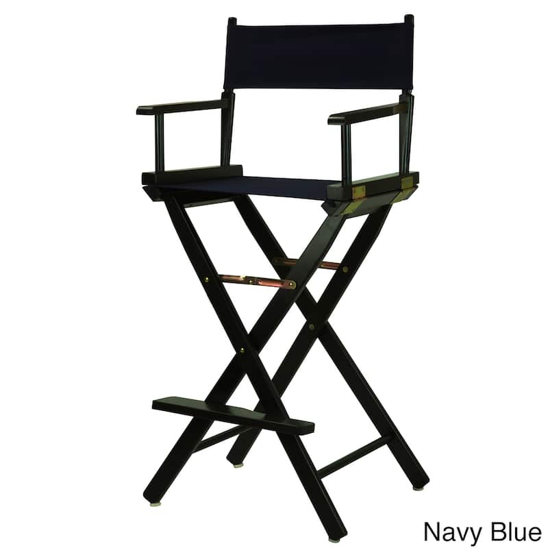 Black Frame 30-inch Director's Chair - Navy Blue