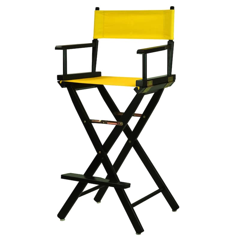 Black Frame 30-inch Director's Chair - Gold