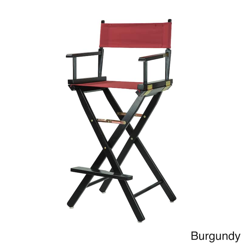 Black Frame 30-inch Director's Chair - Burgundy