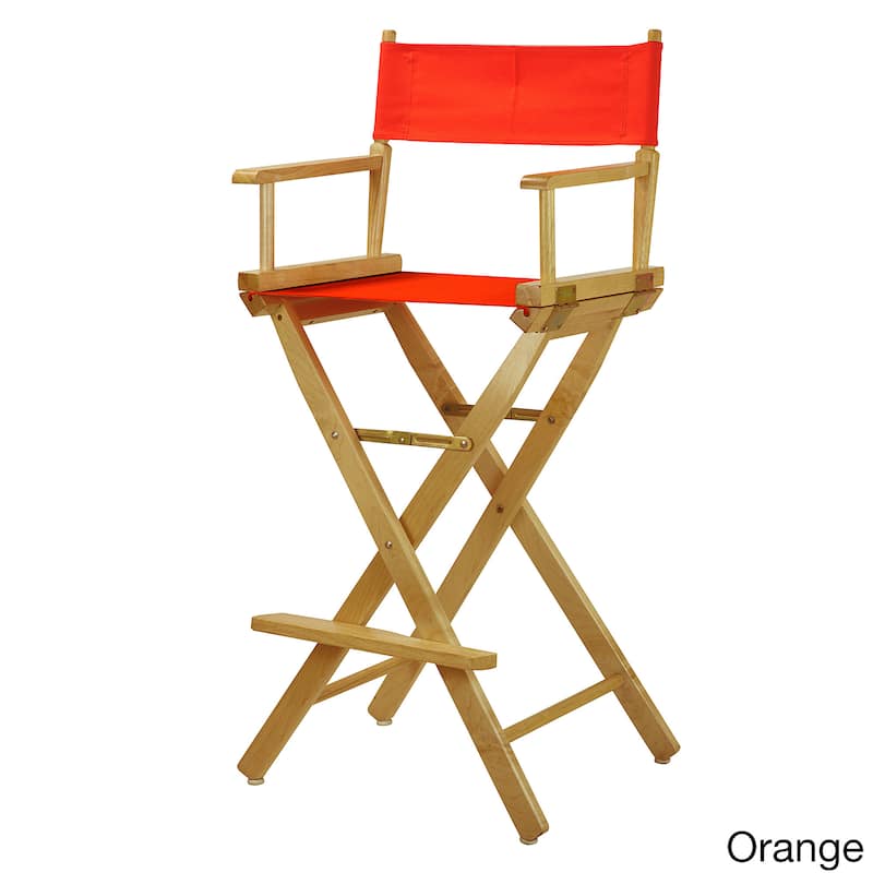 Natural Frame 30-inch Director's Chair - Orange
