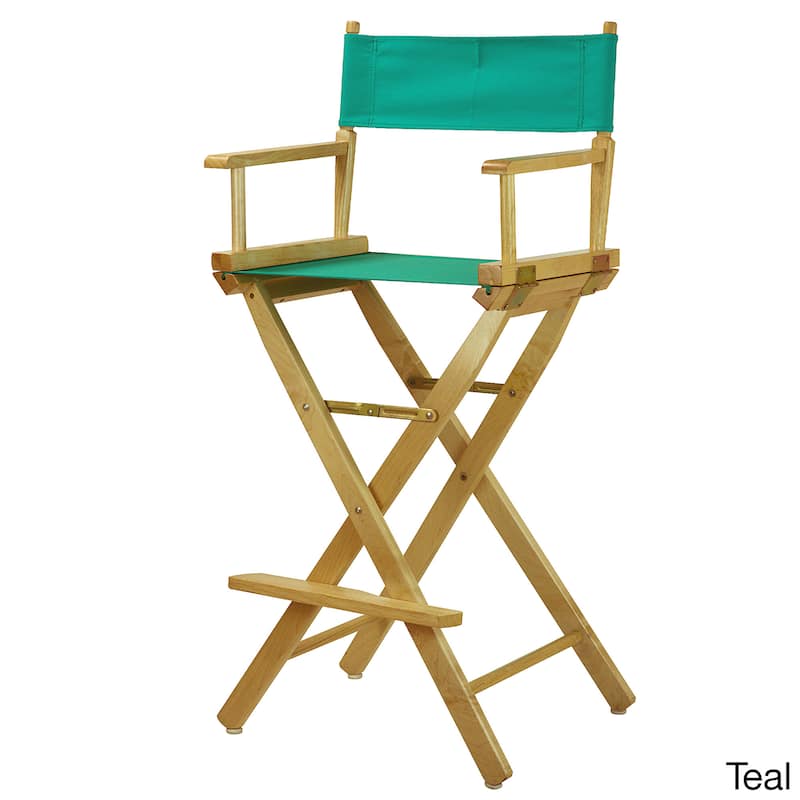 Natural Frame 30-inch Director's Chair - Teal