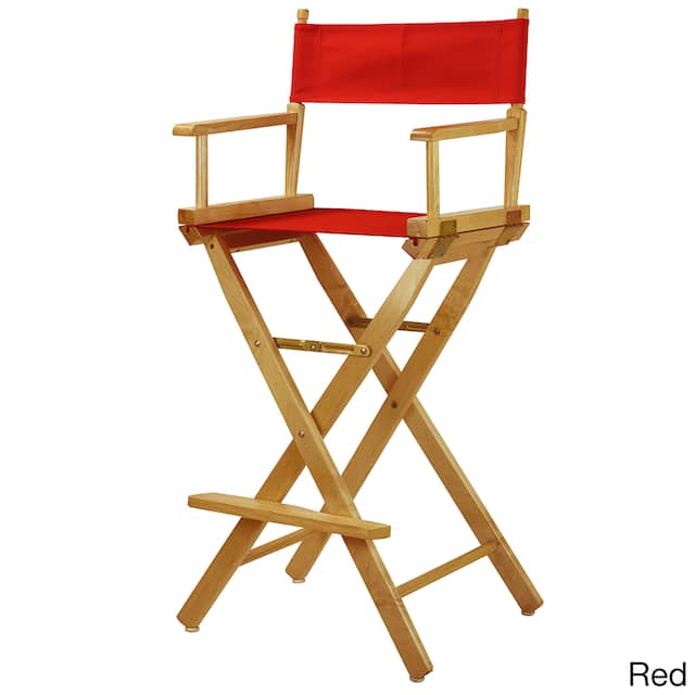 Natural Frame 30-inch Director's Chair - Red
