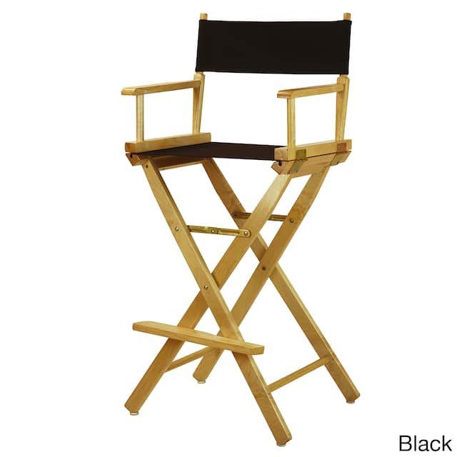 Natural Frame 30-inch Director's Chair - Black