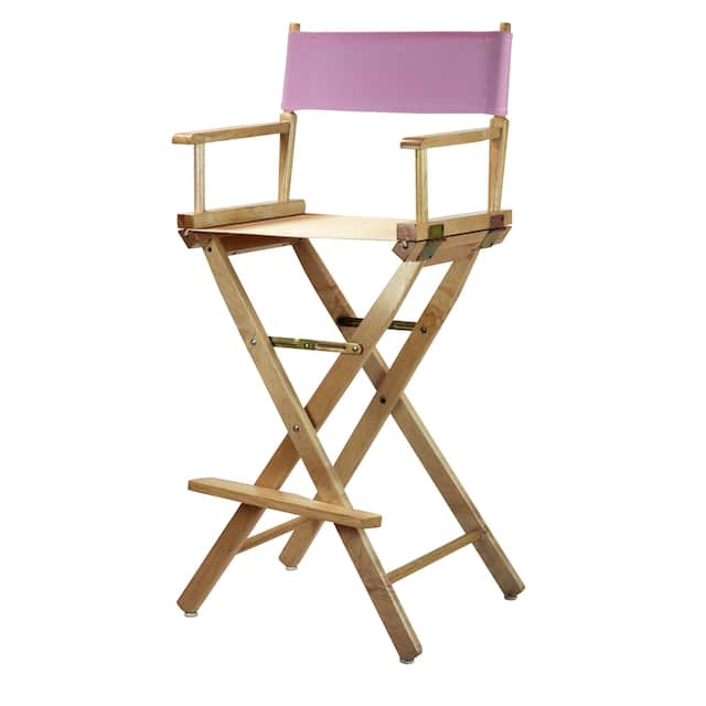 Natural Frame 30-inch Director's Chair - Pink