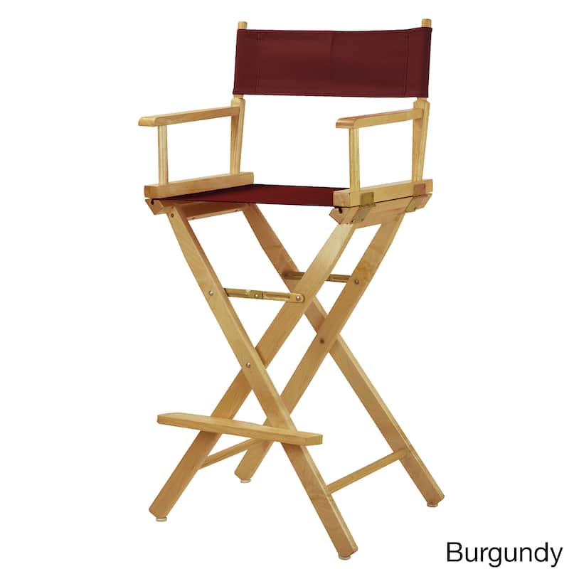 Natural Frame 30-inch Director's Chair - Burgundy