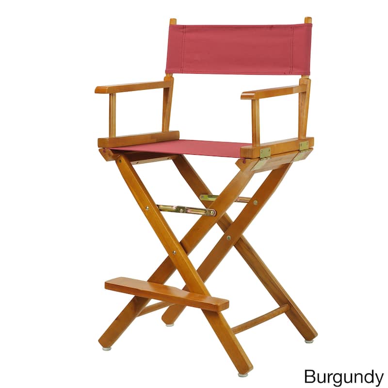 Honey Oak Frame 24-inch Counter-height Director's Chair - Burgundy