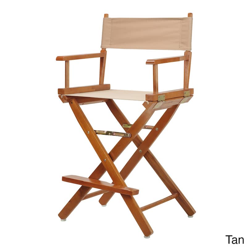Honey Oak Frame 24-inch Counter-height Director's Chair - Tan