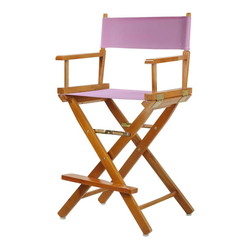 Honey Oak Frame 24-inch Counter-height Director's Chair - Pink