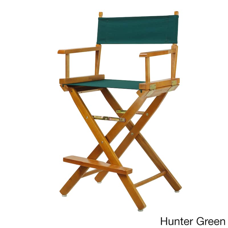 Honey Oak Frame 24-inch Counter-height Director's Chair - Hunter Green