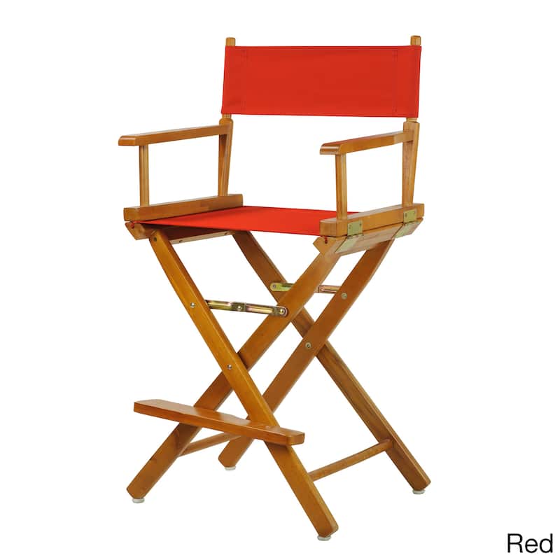 Honey Oak Frame 24-inch Counter-height Director's Chair - Red