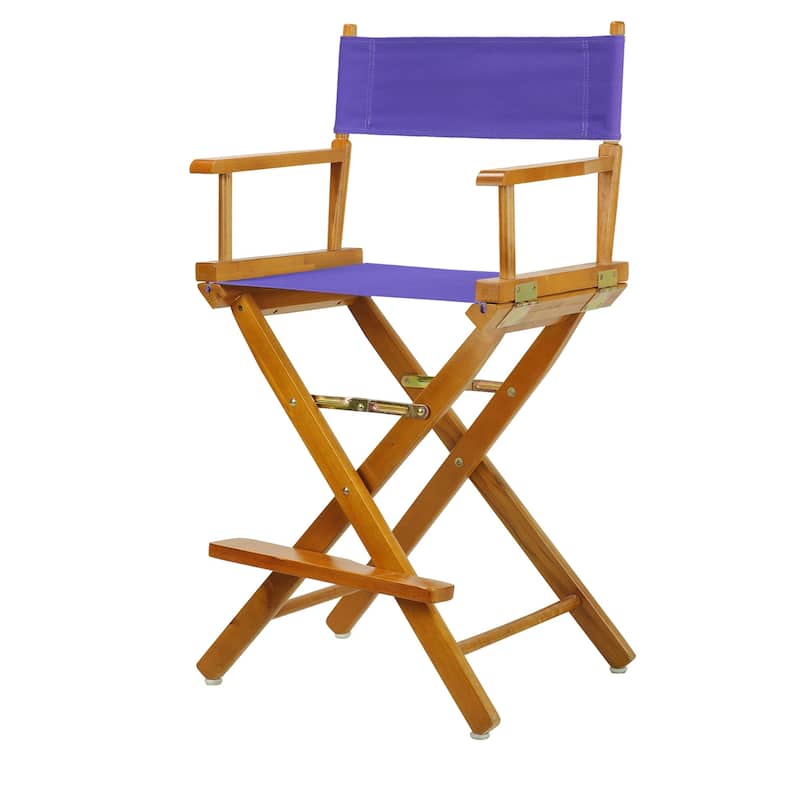 Honey Oak Frame 24-inch Counter-height Director's Chair - Purple