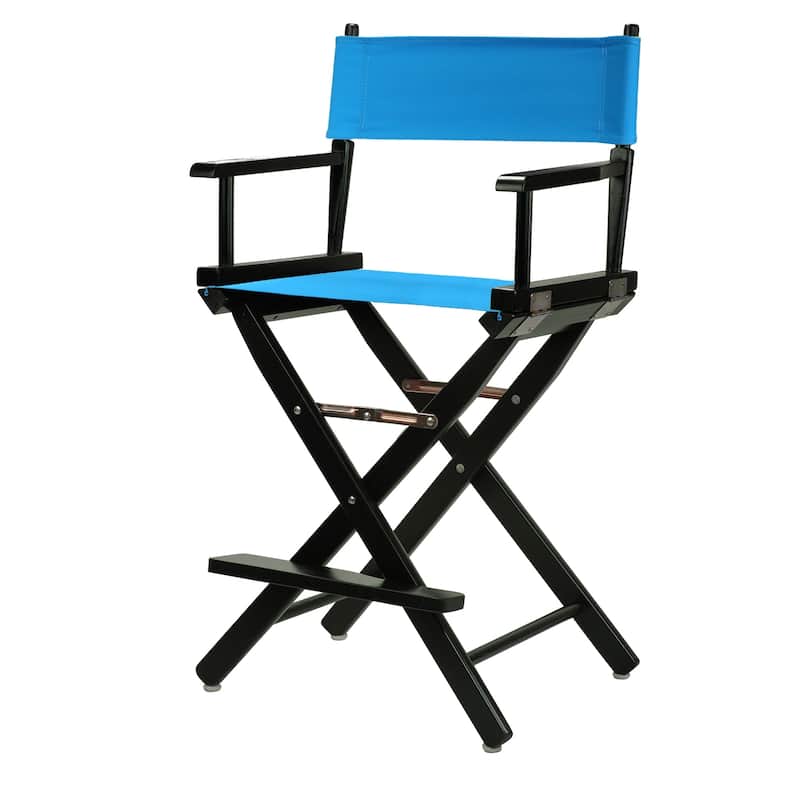 Black Frame 24-inch Director's Chair - turquoise