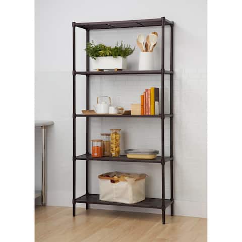 TRINITY 5-Tier 36"x 14"x 72" Slat Shelving Rack, Dark Bronze