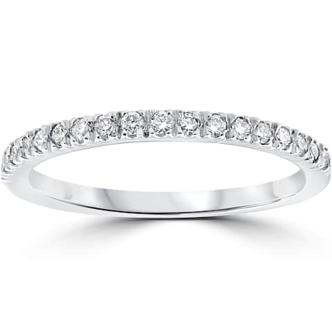 Women S Wedding Bands Online At Our Best Bridal 14k White Gold 1 3 Ct Tdw Pave Diamond Stackable Wedding Ring