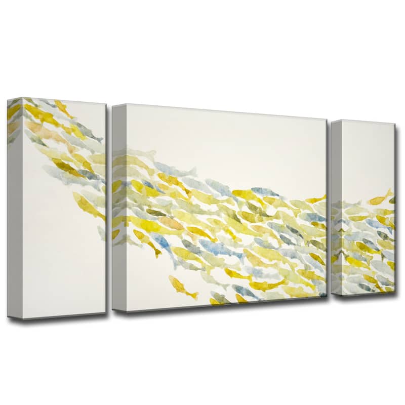 'Upstream' by Norman Wyatt, Jr. 3-Piece Wrapped Canvas Wall Art Set