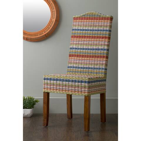 Multicolored Rattan Dining Chairs - Set of 2