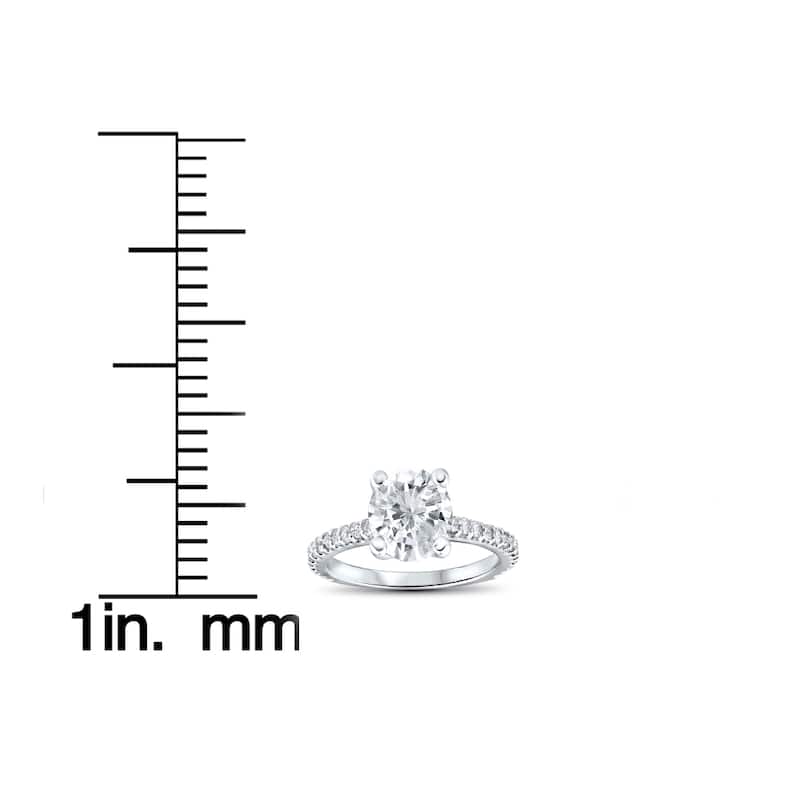 14k White Gold 2 1/3 cttw Diamond Engagement Ring Solitaire Round Brilliant Cut Clarity Enhanced