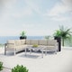 preview thumbnail 2 of 22, Shore 5 Piece Outdoor Patio Aluminum Sectional Sofa Set