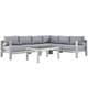preview thumbnail 14 of 22, Shore 5 Piece Outdoor Patio Aluminum Sectional Sofa Set