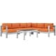 preview thumbnail 5 of 22, Shore 5 Piece Outdoor Patio Aluminum Sectional Sofa Set