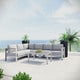 preview thumbnail 11 of 22, Shore 5 Piece Outdoor Patio Aluminum Sectional Sofa Set