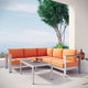 preview thumbnail 5 of 12, Shore 4 Piece Outdoor Patio Aluminum Sectional Sofa Set