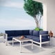 preview thumbnail 3 of 12, Shore 4 Piece Outdoor Patio Aluminum Sectional Sofa Set
