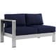 preview thumbnail 7 of 12, Shore 4 Piece Outdoor Patio Aluminum Sectional Sofa Set