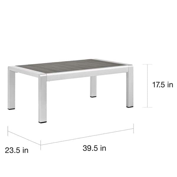 dimension image slide 1 of 3, Shore 4 Piece Outdoor Patio Aluminum Sectional Sofa Set