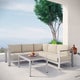 preview thumbnail 4 of 12, Shore 4 Piece Outdoor Patio Aluminum Sectional Sofa Set