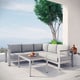 preview thumbnail 2 of 12, Shore 4 Piece Outdoor Patio Aluminum Sectional Sofa Set