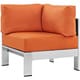 preview thumbnail 10 of 12, Shore 4 Piece Outdoor Patio Aluminum Sectional Sofa Set