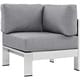 preview thumbnail 9 of 12, Shore 4 Piece Outdoor Patio Aluminum Sectional Sofa Set