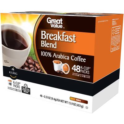 Great Value Breakfast Blend Medium Roast Coffee K-Cups