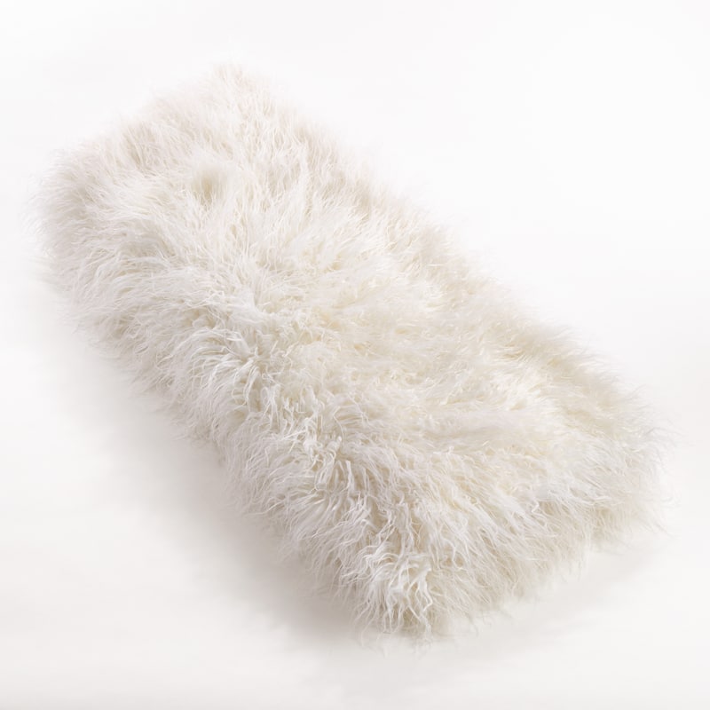 Throw Blanket with Faux Mongolian Fur Design