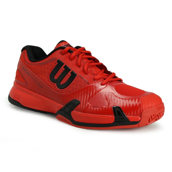 red leather tennis shoes