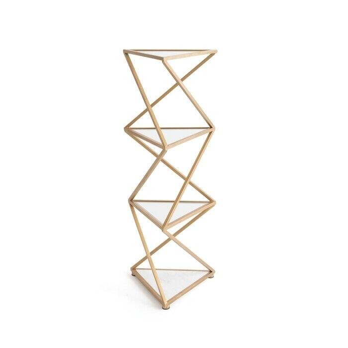 Brushed Brass Geometric Bookcase