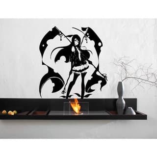 Anime decal, Anime stickers, Anime Vinyl, Beautiful girl anime, Girl  warrior Sticker Decal size 22x26 Color Black - Overstock - 13241390