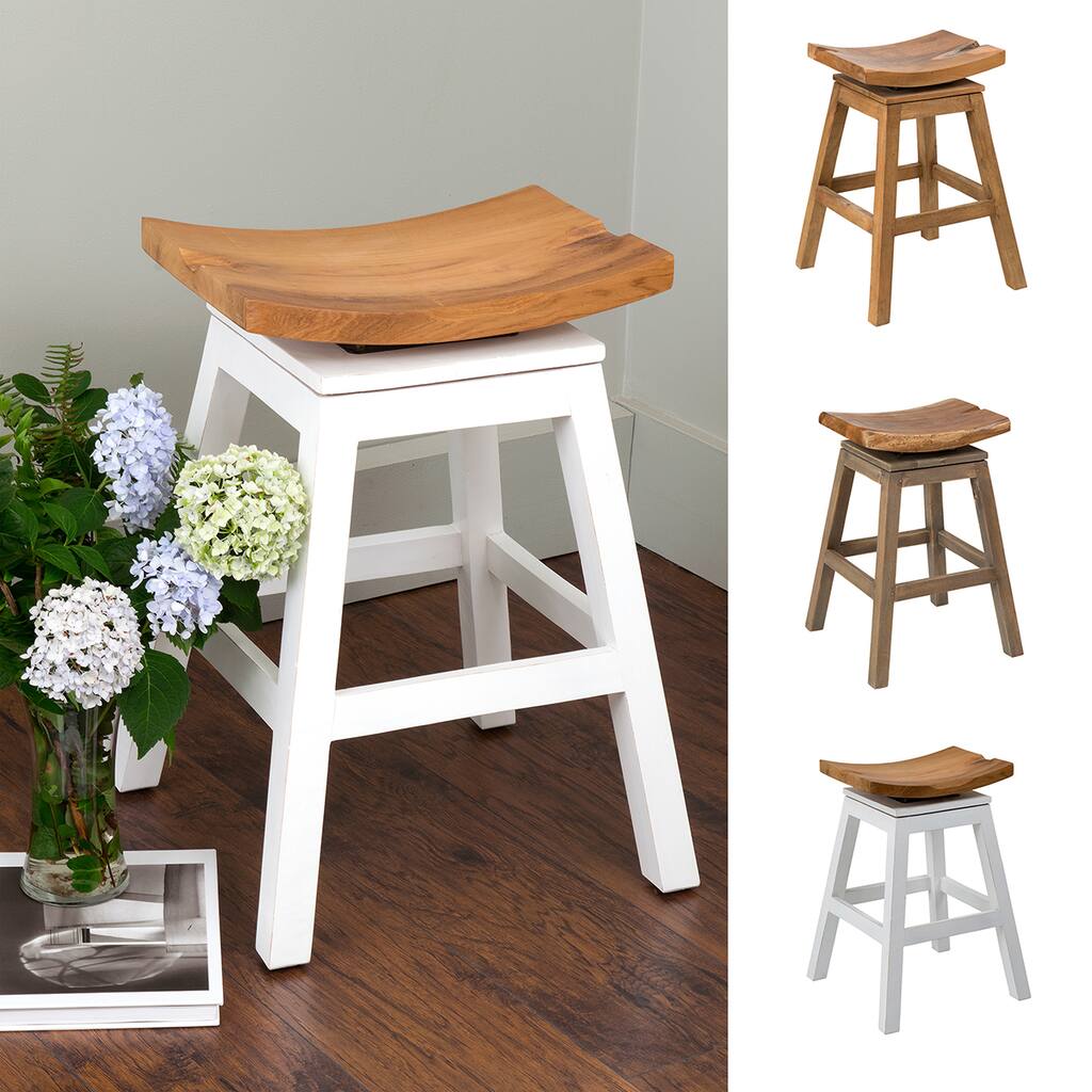 Lennox Teakwood Counter Stool by East at Main