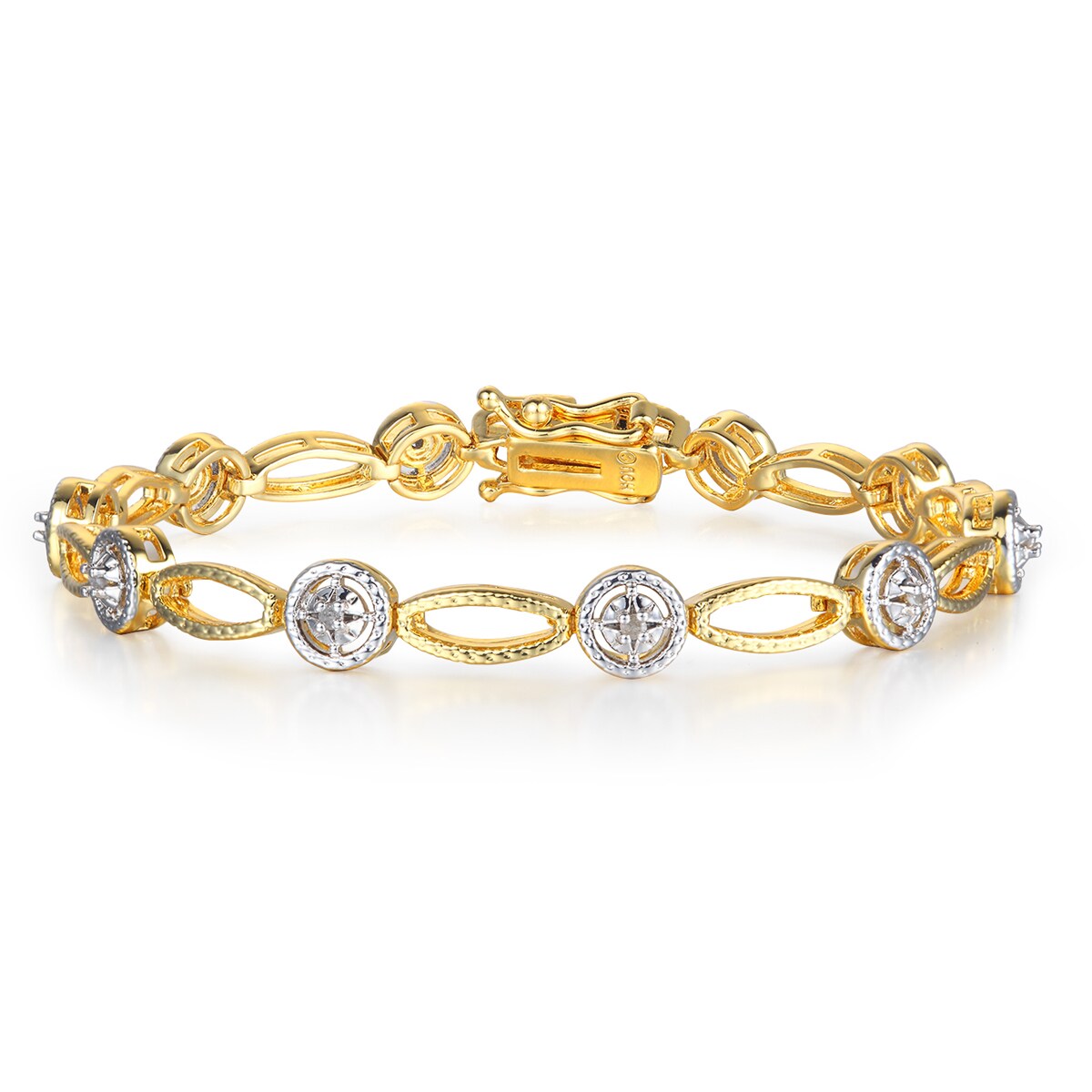 Tennis Bracelet with Diamond in White Gold-Toned