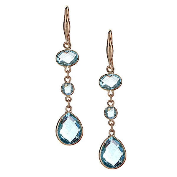 14k Yellow Gold Blue Topaz Briolette Earrings Free Shipping Today 14k Yellow Gold Blue Topaz Briolette Earrings