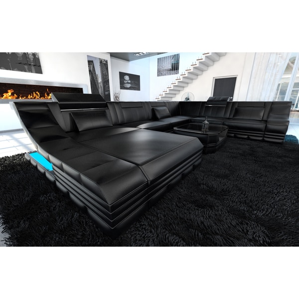 Shop Luxury Sectional Sofa New York XL LED Lights Overstock 13250964