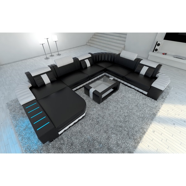 L Sectional Sofa Boston Led Lights U Shaped