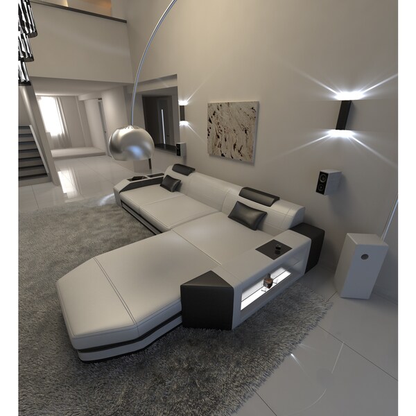 Modern L Shaped Sectional Sofa Dallas With Led Lights