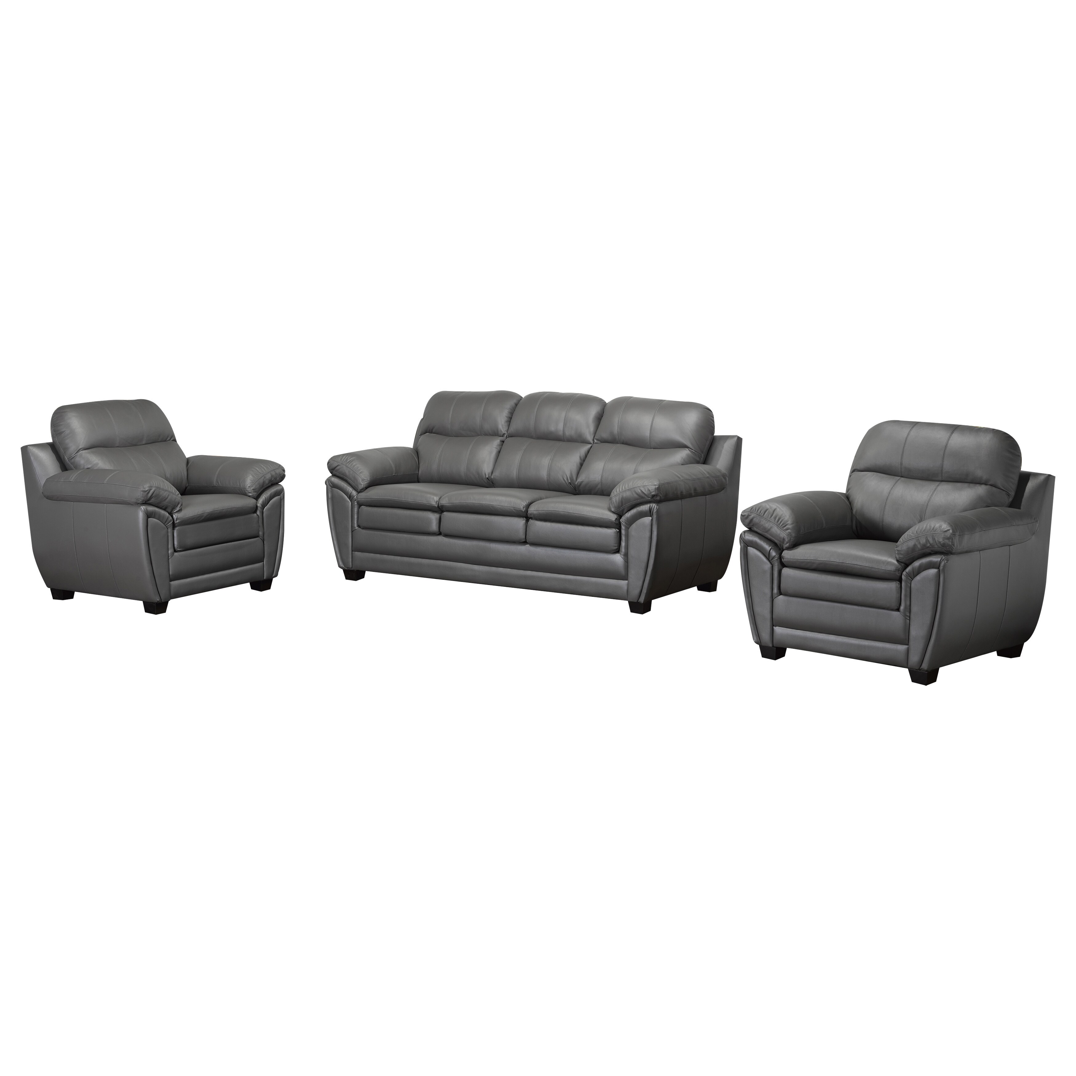 Marcus premium grey top grain leather sofa discount